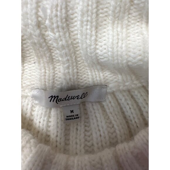 Madewell Pointelle Stitch Mix Mock Neck Long Sleeve Sweater Size M - Picture 6 of 10